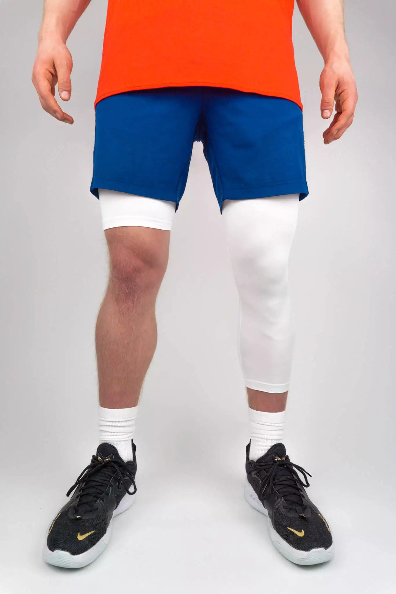 Men's Basketball Single Leg Tight Sports Pants 1/2 One Leg